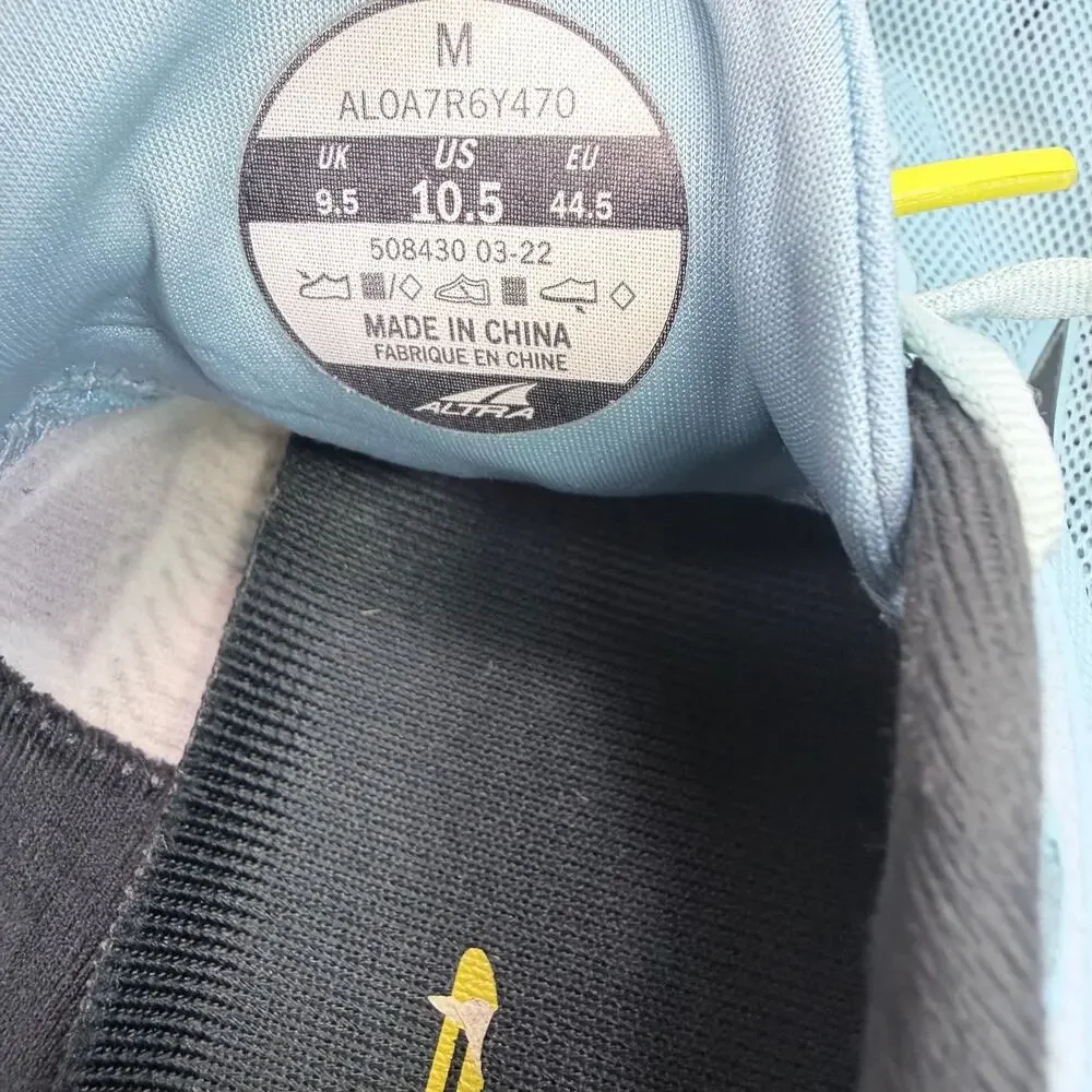 Altra Rivera 3 Mens Running Shoes Blue Yellow Cushioned Athletic Size 10.5